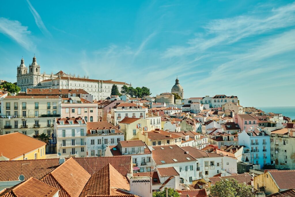 A view of a city from a hill